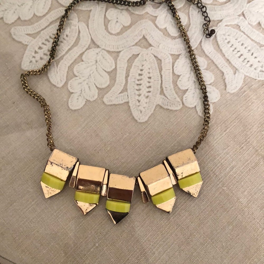 Gold/neon yellow necklace